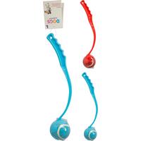 Labdadobó Kutyajáték Dogs Collection - piros/kék, műanyag (38cm)