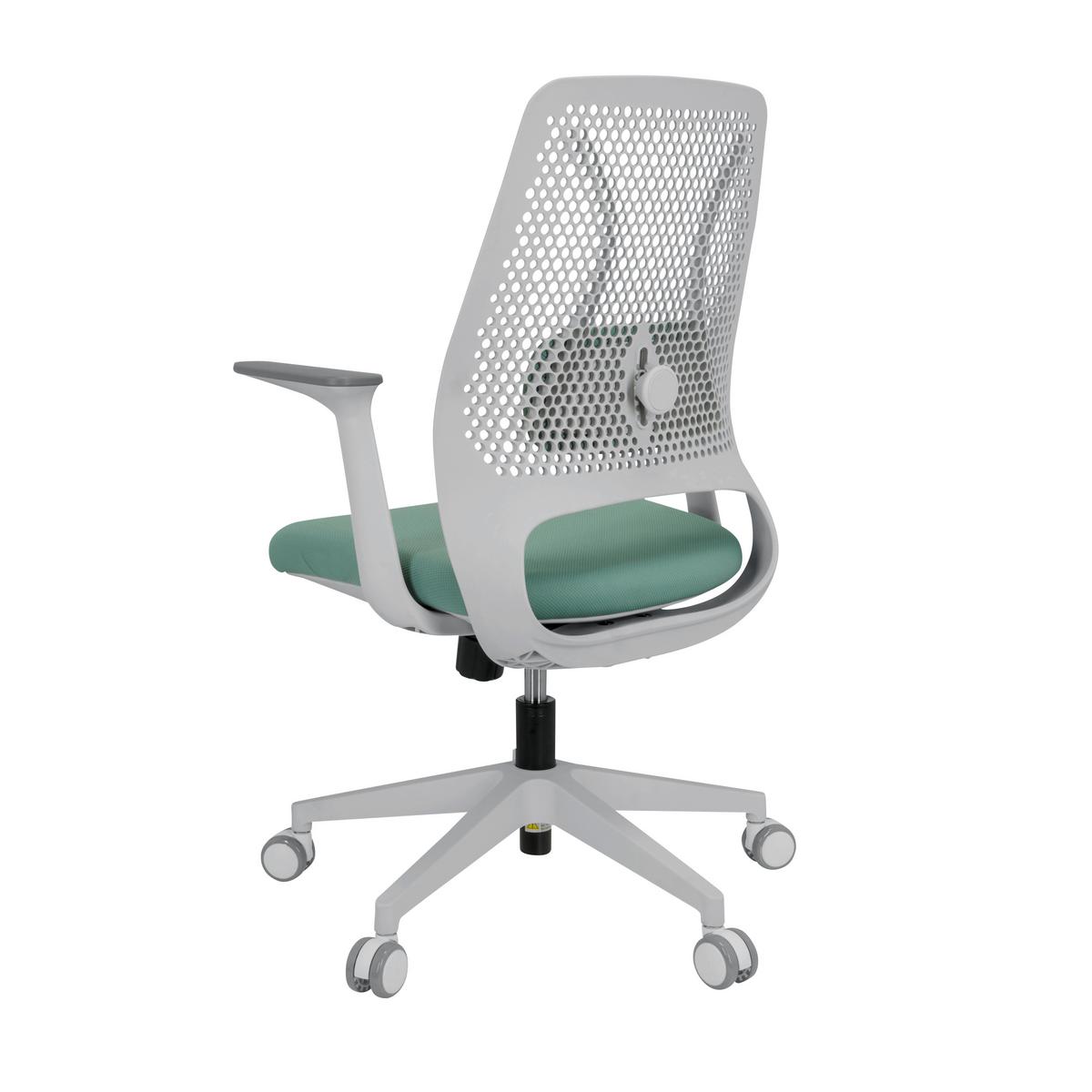 Pisarniški Stol Parferio W, Meta Zelena - bela/metino zelena, Basics, umetna masa/tekstil (63/99/56cm) - MID.YOU
