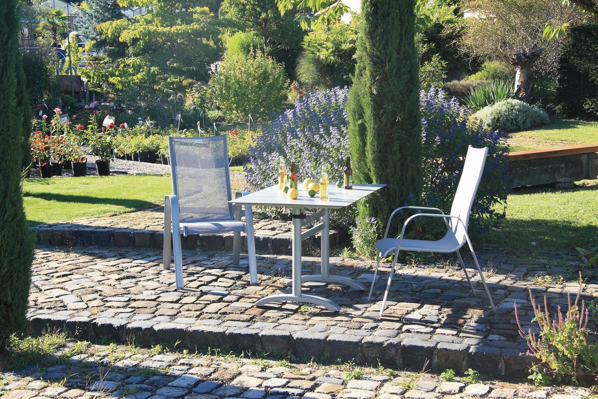 Gartentisch klappbar Acaplan Metall/Holzwerkstoff L: 120 cm - Platinfarben/Grau, Basics, Holzwerkstoff/Metall (120/80/72cm) - Gardenson