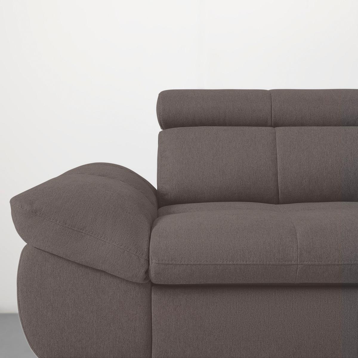 Wohnlandschaft Alberto Graphitfarben - Graphitfarben/Schwarz, MODERN, Textil/Metall (201/78/296cm) - Mömax
