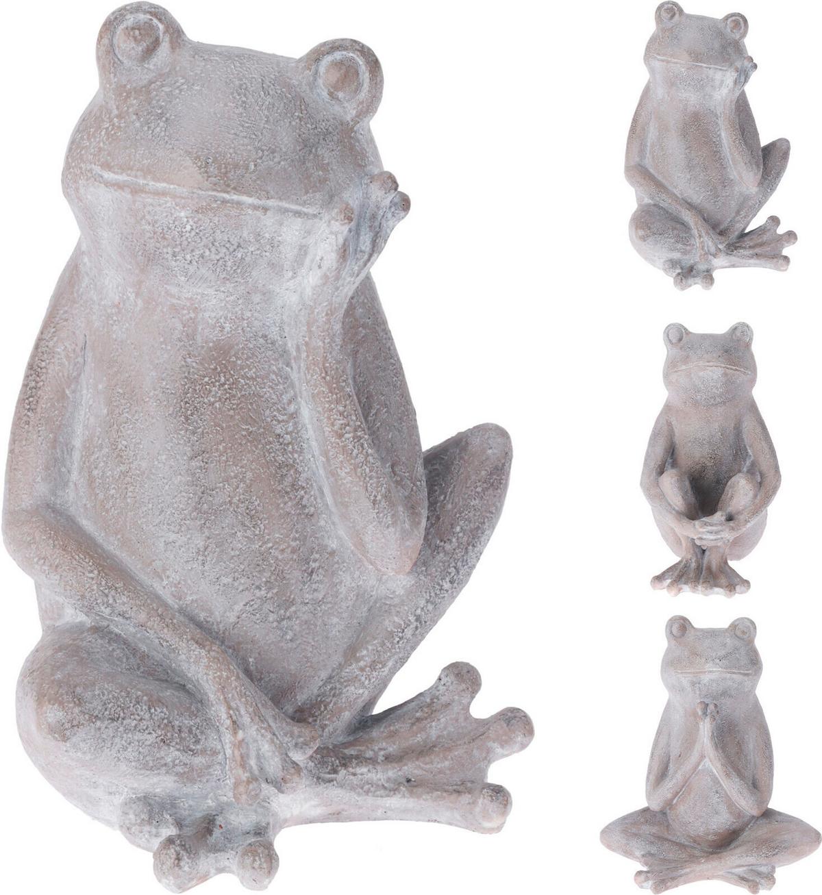 Dekor Béka Frog - szürke, műanyag (20/30/17cm)