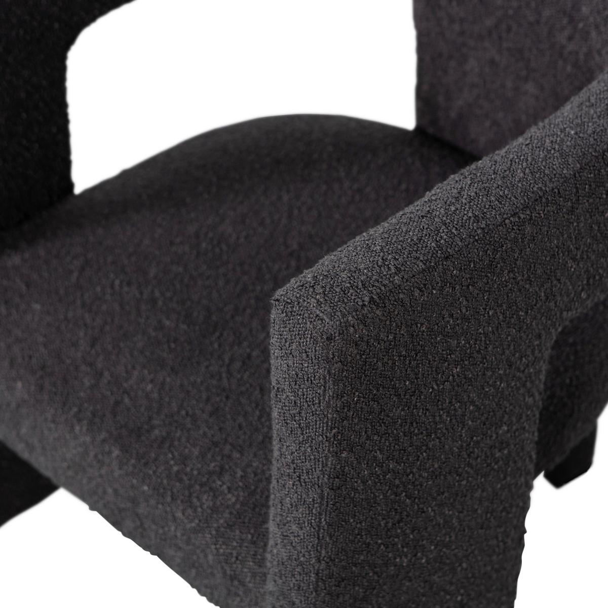 Sessel Tiwa Dunkelgrau Bouclé - Dunkelgrau, Design, Textil (64/70/64cm) - Livetastic