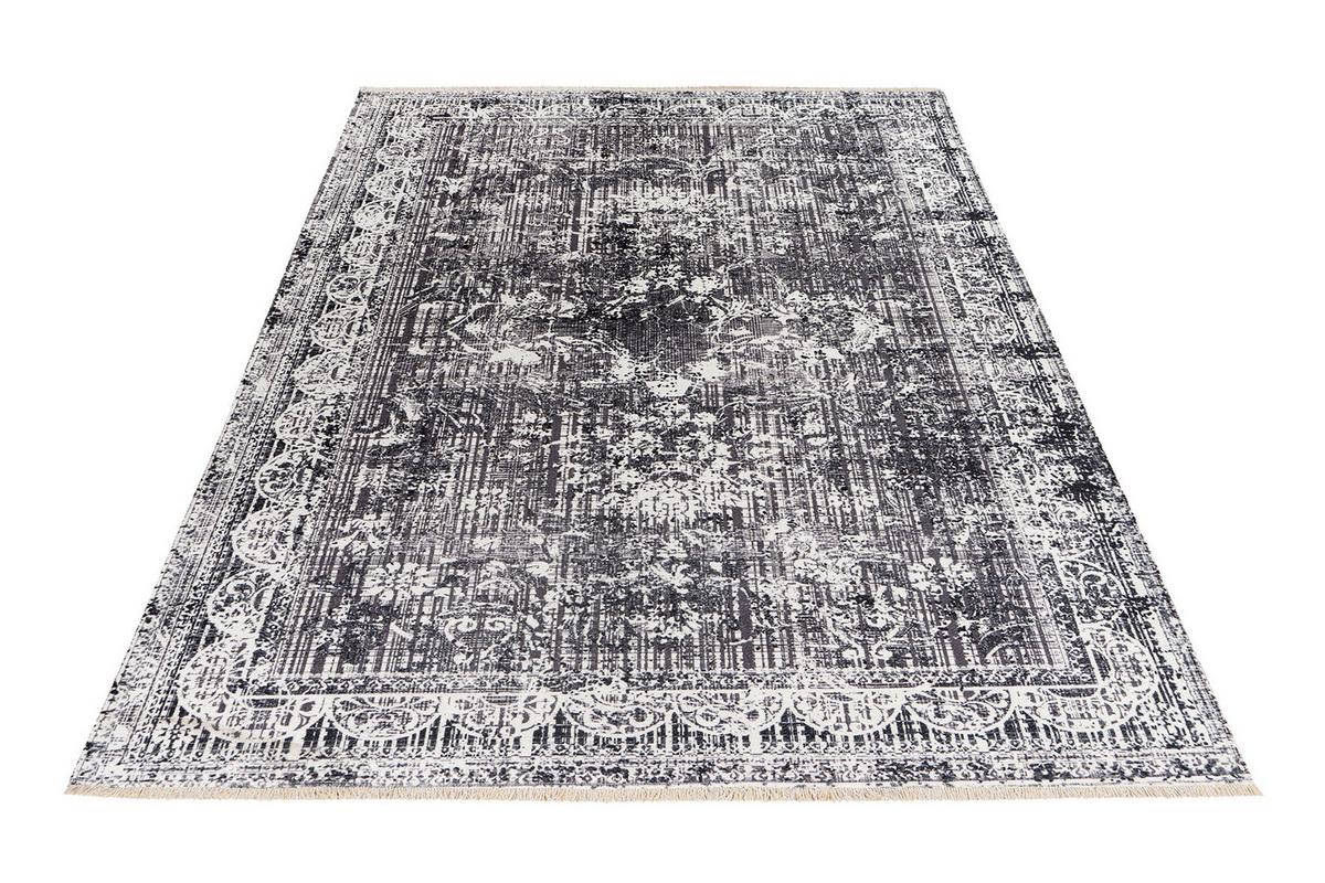 Flachwebeteppich My Valencia Grau ca. 200x290cm - Grau, Design, Textil (200/290cm) - Obsession