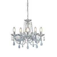 Kristály Függőlámpa 399-5 - krómszínű, Konventionell, műanyag/üveg (48/120cm)