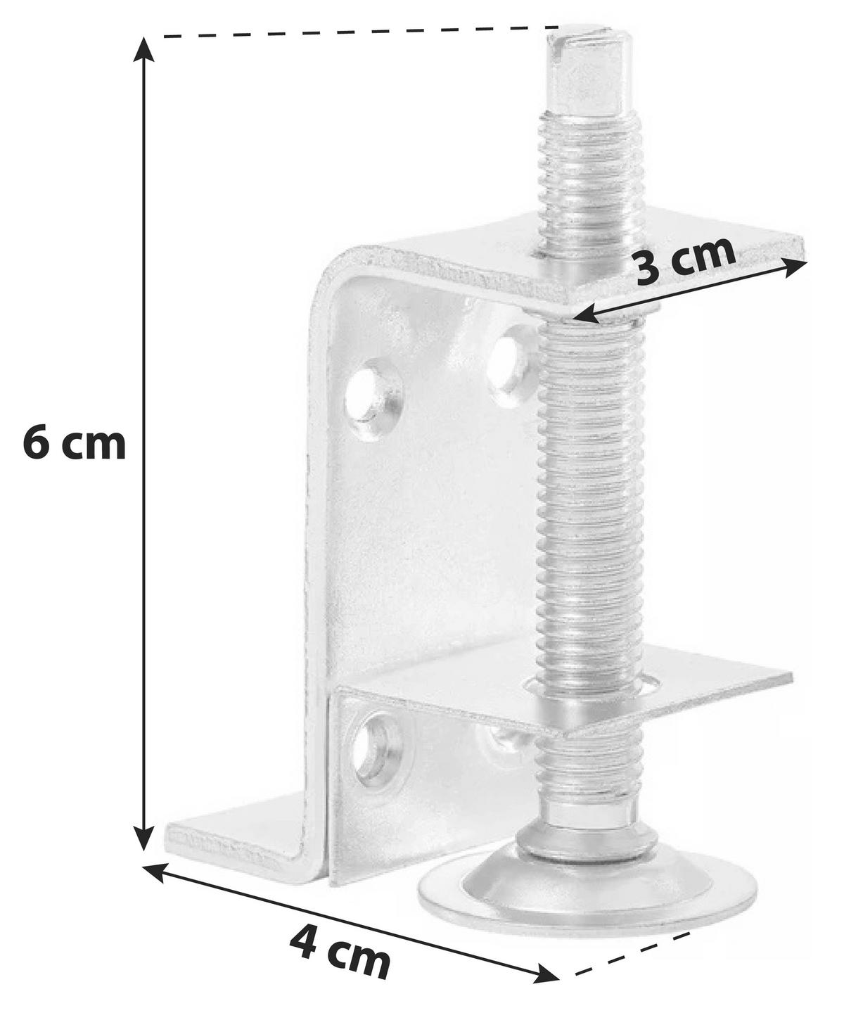Nogica Unit - boje aluminija, Moderno, metal (4/6/3cm) - Based