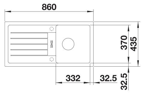 Spüle 526081 Schwarz ca. 86x43,5cm - Schwarz, Trend (86/43,5cm) - Blanco