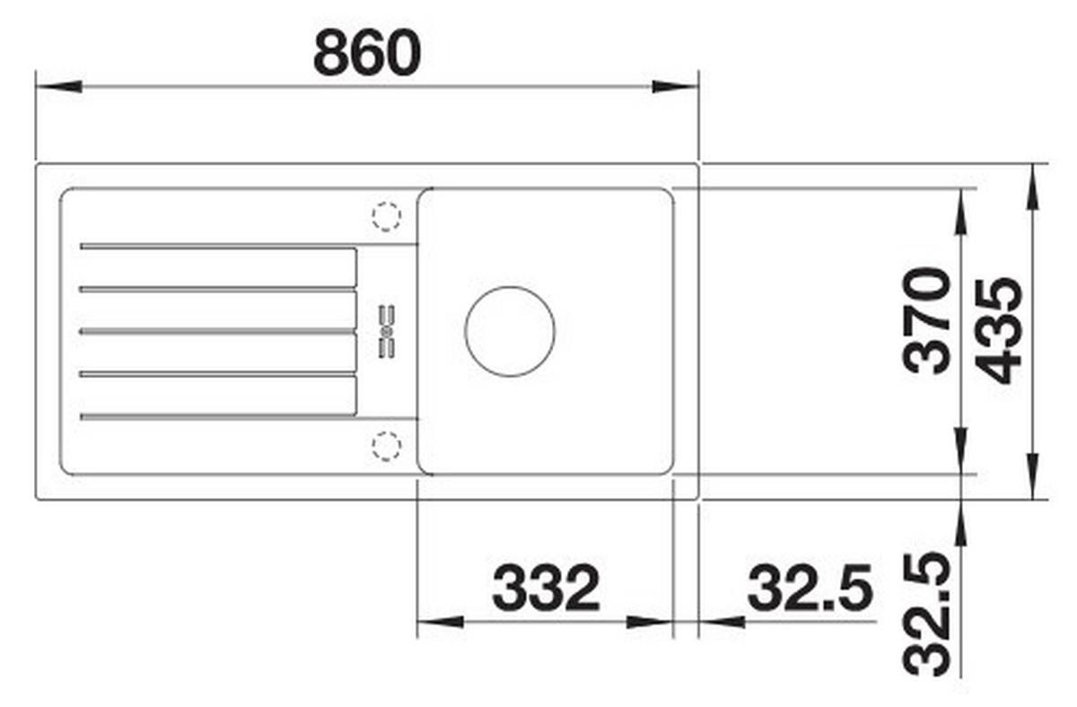 Spüle 526081 Schwarz ca. 86x43,5cm - Schwarz, Trend (86/43,5cm) - Blanco