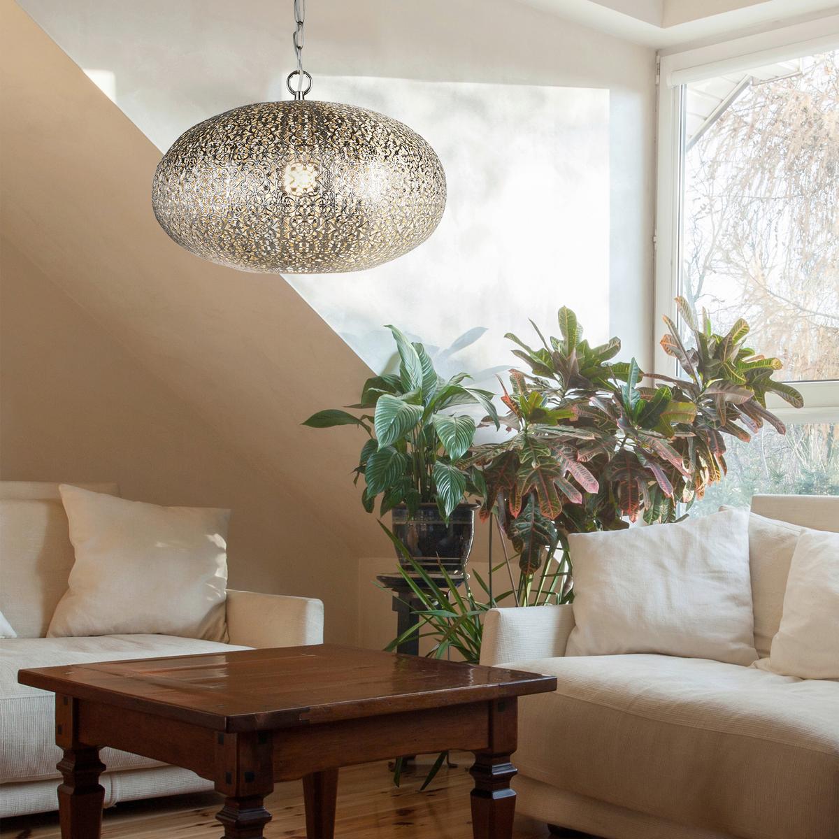 Függőlámpa 2672ss Fretwork - nikkelszínű, Design, fém (39/80cm)