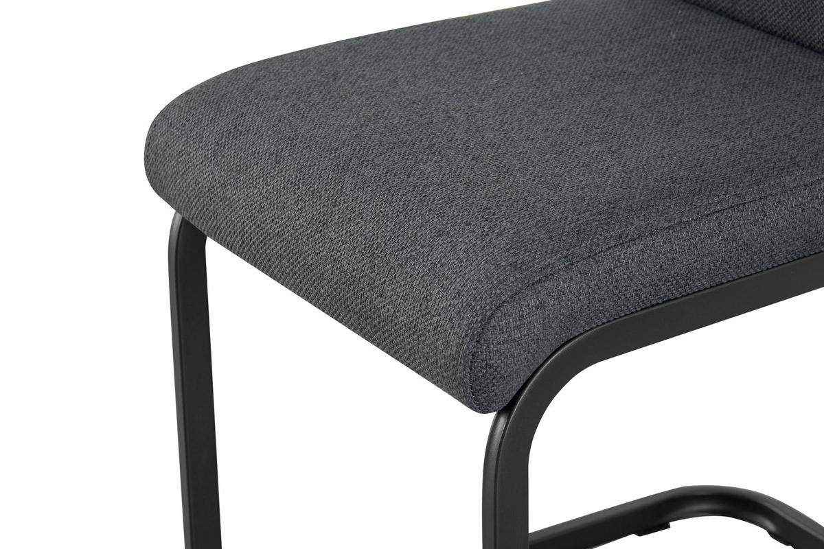 SCHWINGSTUHL-SET HANNA - Anthrazit/Schwarz, Modern, Textil/Metall (43/98/59cm) - MID.YOU