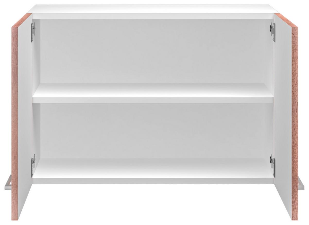 Kuhinjska Zgornja Omarica Samoa, Barva Hrasta - bela/barve aluminija, Konvencionalno, umetna masa/leseni material (80/54,8/32cm)