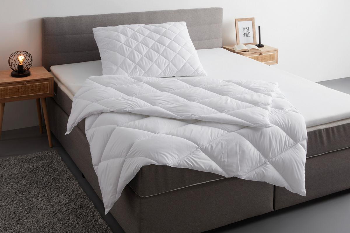 Kopfpolster Vegan Micro Premium in Weiß ca. 70x90cm - Weiß, Textil (70/90cm) - Nadana