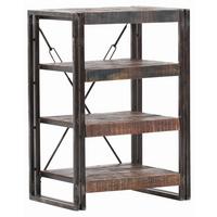 REGAŁ TITAN - brązowy, Design, metal/drewno (55/80/40cm)