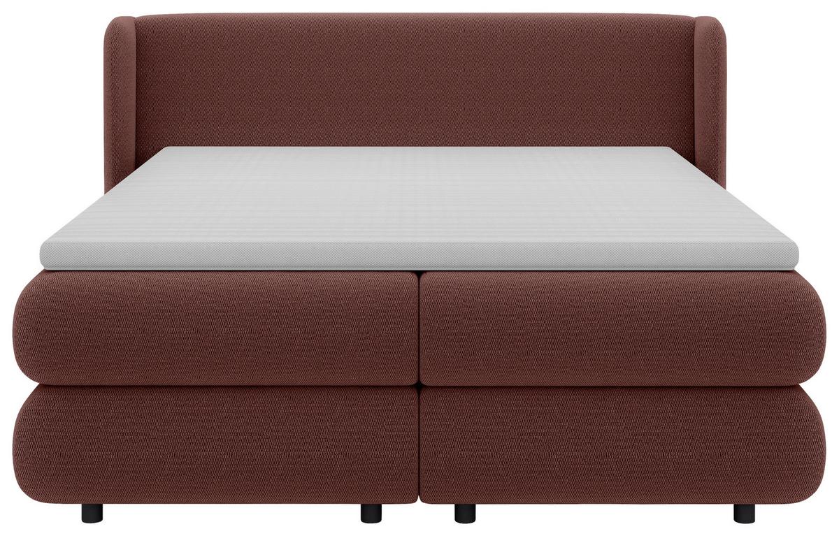 Boxspring Krevet Elodie - crvena/crna, Konvencionalno, tekstil/plastika (160/200cm) - Premium Living