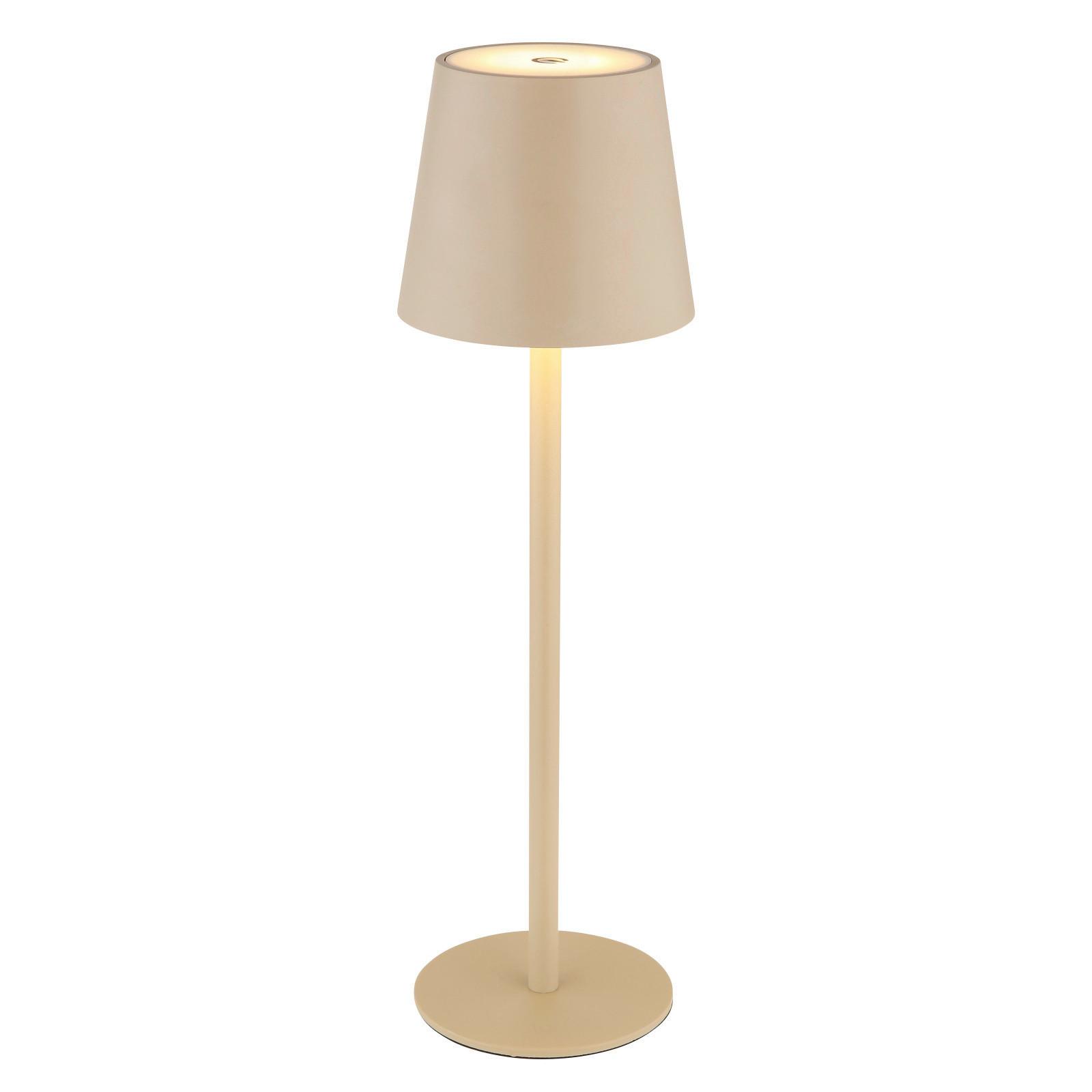 LED-Tischleuchte Vannie Opal/Sand max. 3 Watt - Sandfarben/Opal, Trend, Kunststoff/Metall (10,6/36cm) - Globo