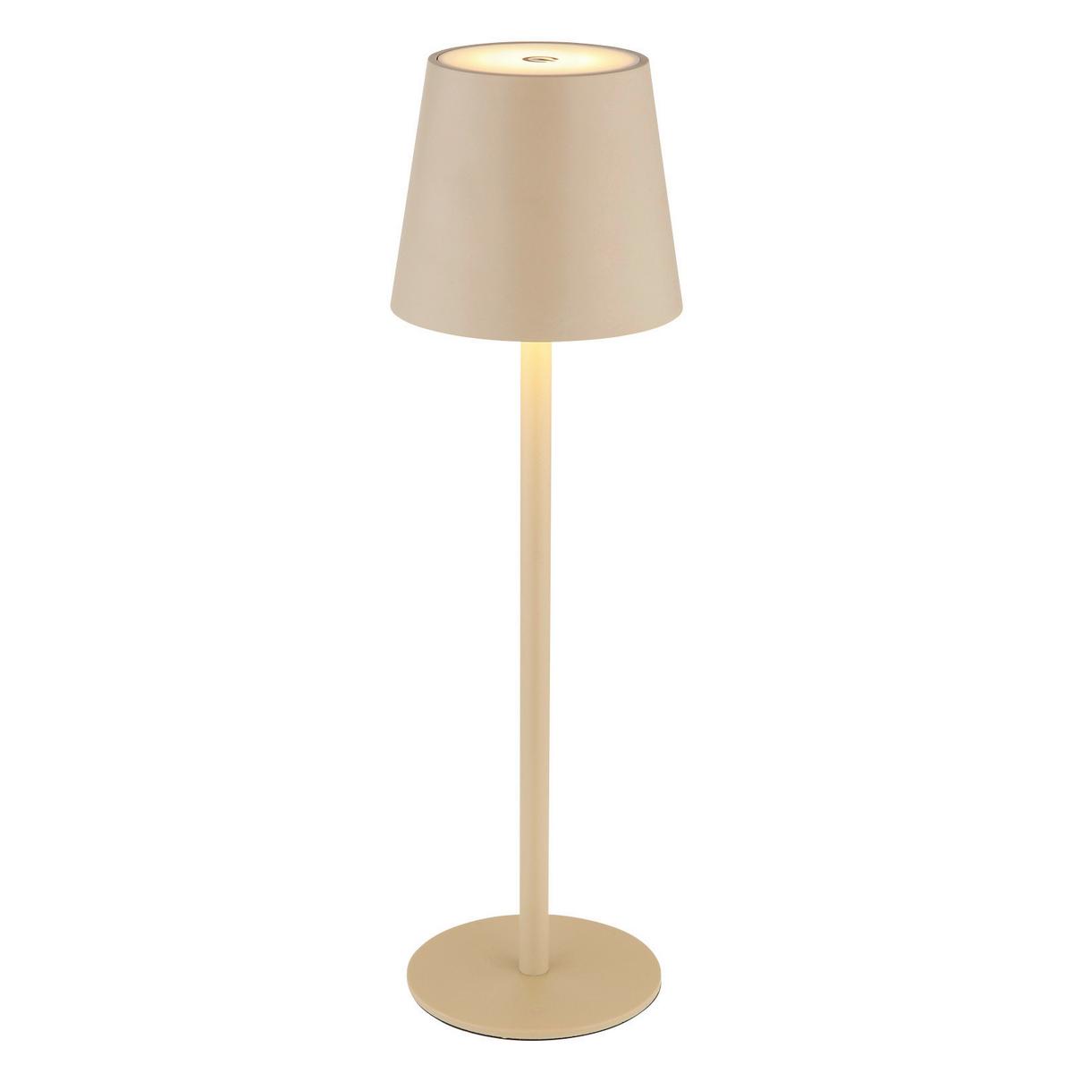 LED-Tischleuchte Vannie Opal/Sand max. 3 Watt - Sandfarben/Opal, Trend, Kunststoff/Metall (10,6/36cm) - Globo