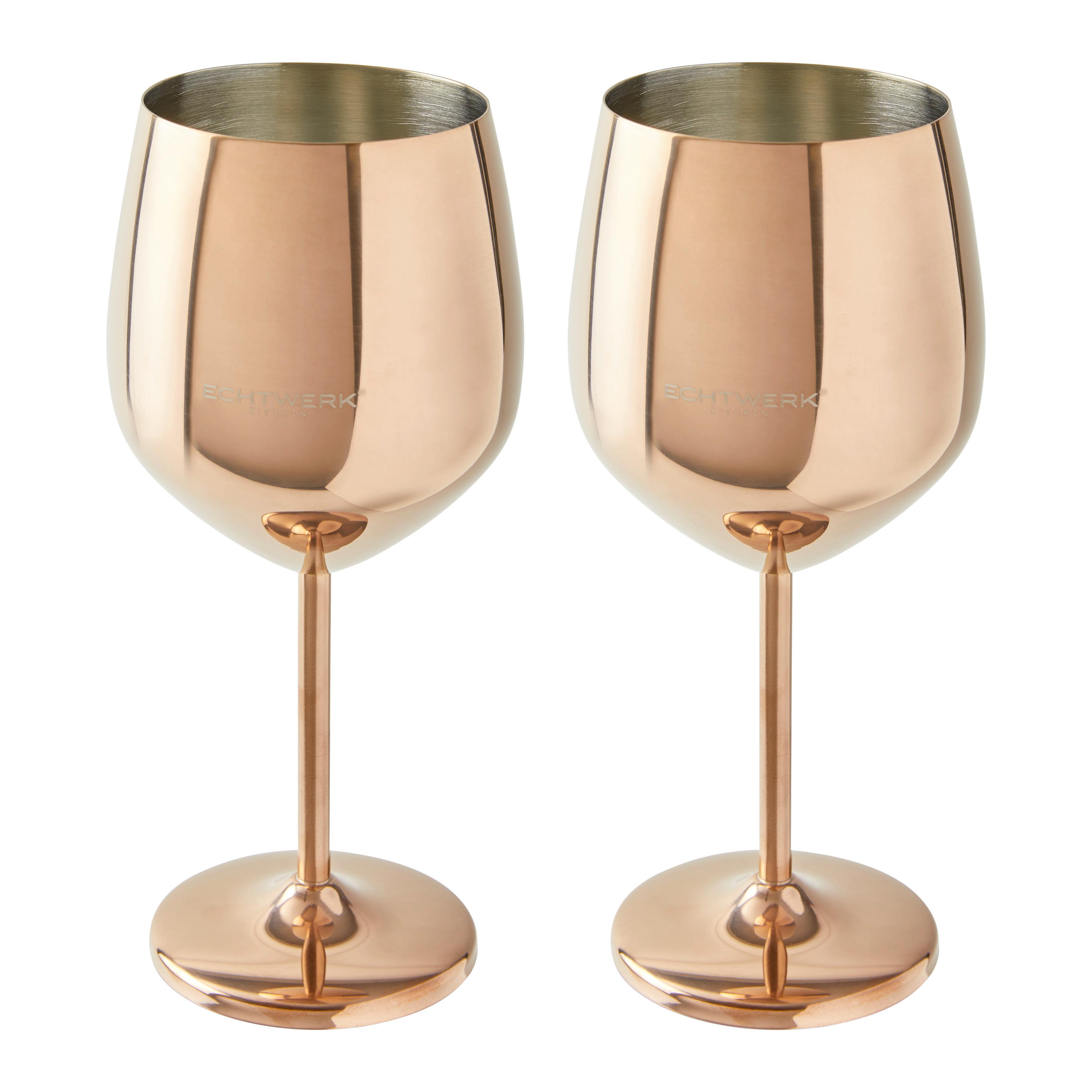 Gläserset Guilia ca. 500ml, 2-teilig - Kupferfarben, MODERN, Metall - Echtwerk