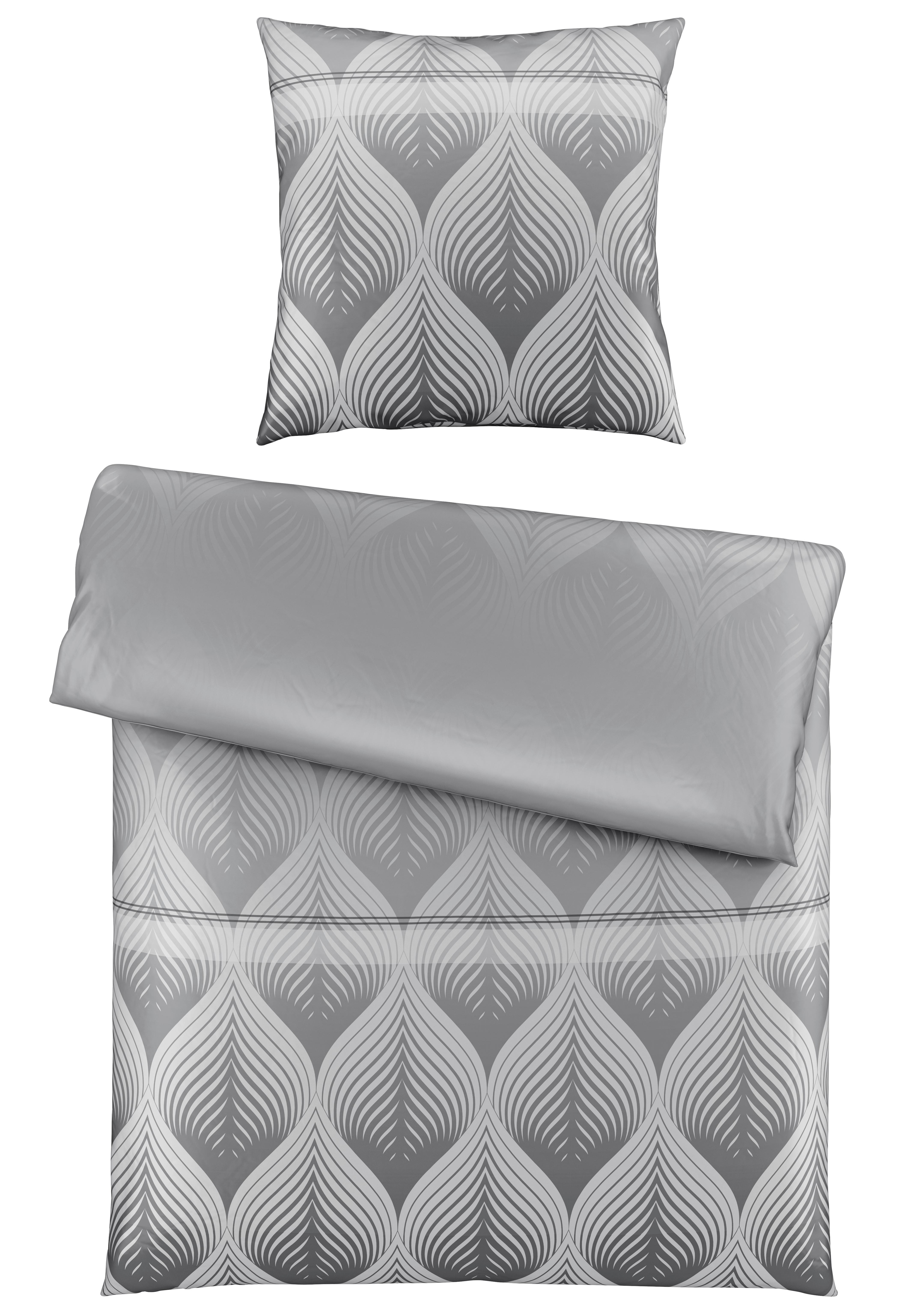 Bettwäsche Domps XL Grau ca. 155x220cm - Grau, MODERN, Textil (155/220cm) - Modern Living