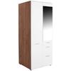 Omara Za Oblačila Avensis New, Bela, Temni Hrast, Ogledalo - barve hrasta/bela, Konvencionalno, umetna masa/leseni material (90/205,7/60cm) - Mömax