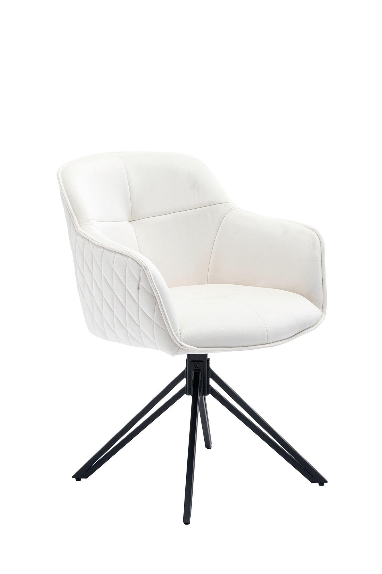 Naslanjač Samt, Bež, Vrtljiv - črna/bež, Moderno, kovina/tekstil (59/83/60cm) - Livetastic