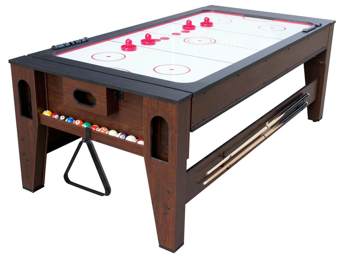 Multispieltisch Reverso inkl. Zubehör - Rot/Braun, KONVENTIONELL, Holz/Kunststoff (107/81/217cm) - Ambia Garden