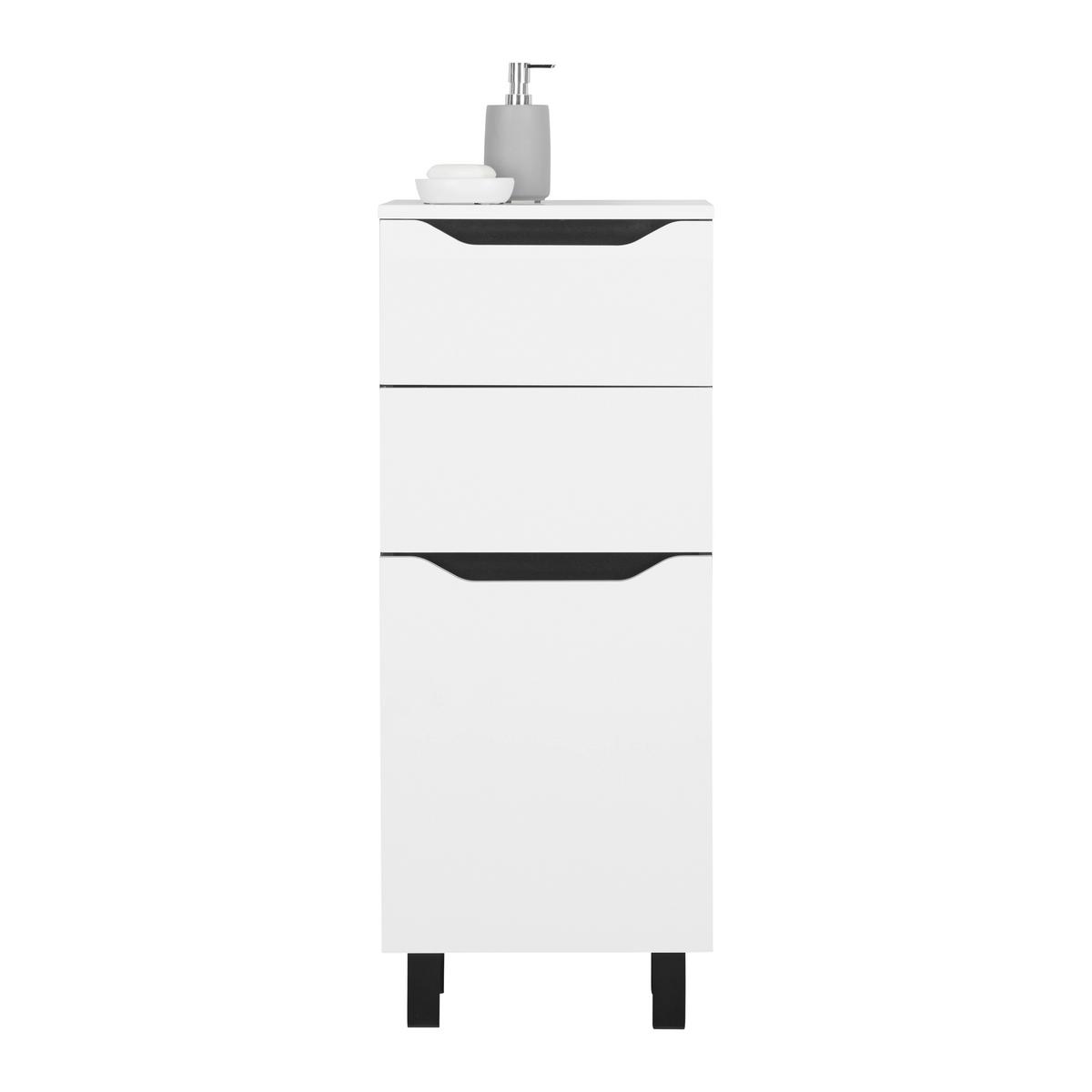 meuble bas in Schwarz/Weiß - noir/blanc, Modern, matériau de bois (40/100/30cm) - Mömax
