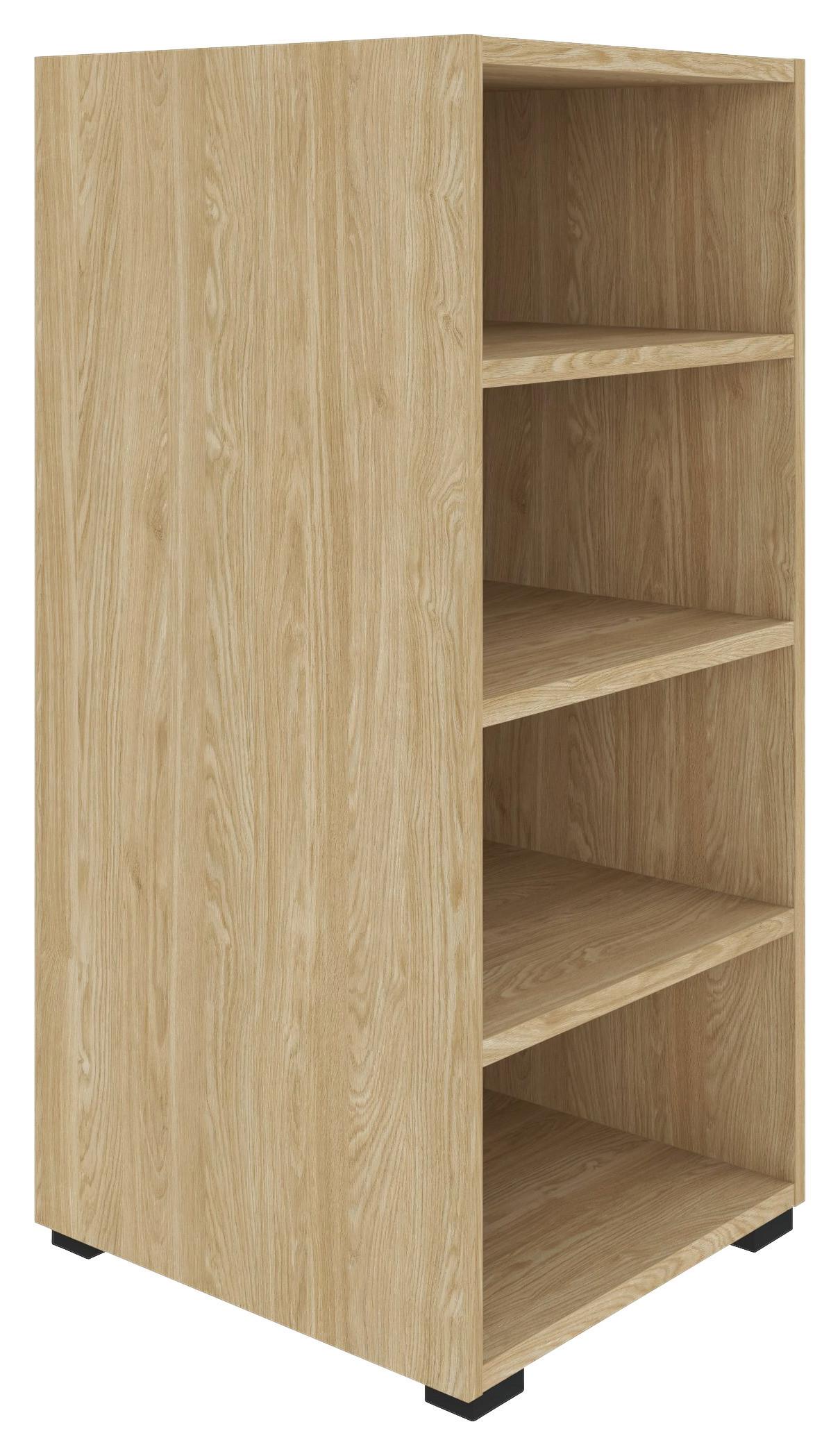Regal Unit in Eichefarben - Eichefarben/Schwarz, Modern, Holzwerkstoff (45,6/89,6/40cm) - Based