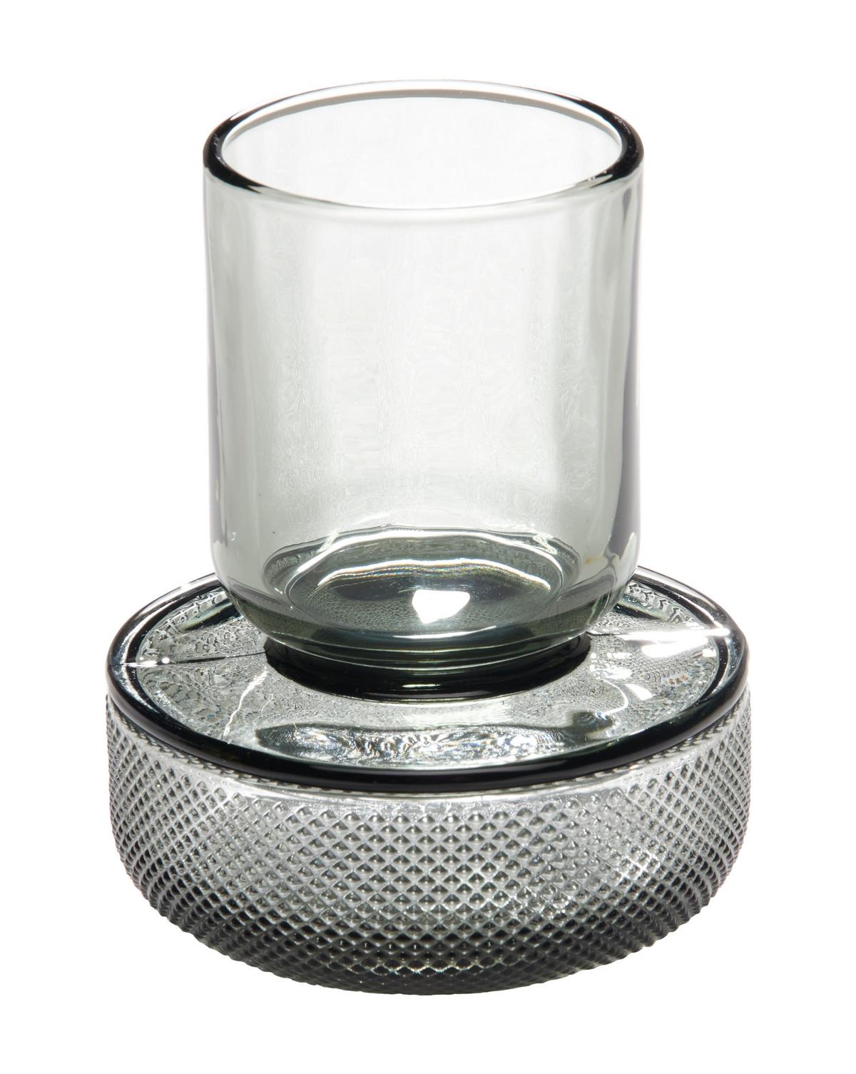 Dekodose Smoked in Grau aus Glas - Grau, Glas (10/13cm) - Modern Living