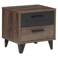 SZAFKA NOCNA BAVENO - kolor dębowy/czarny, Design, materiał drewnopochodny/tworzywo sztuczne (49,8/48,5/41,5cm) - Carryhome