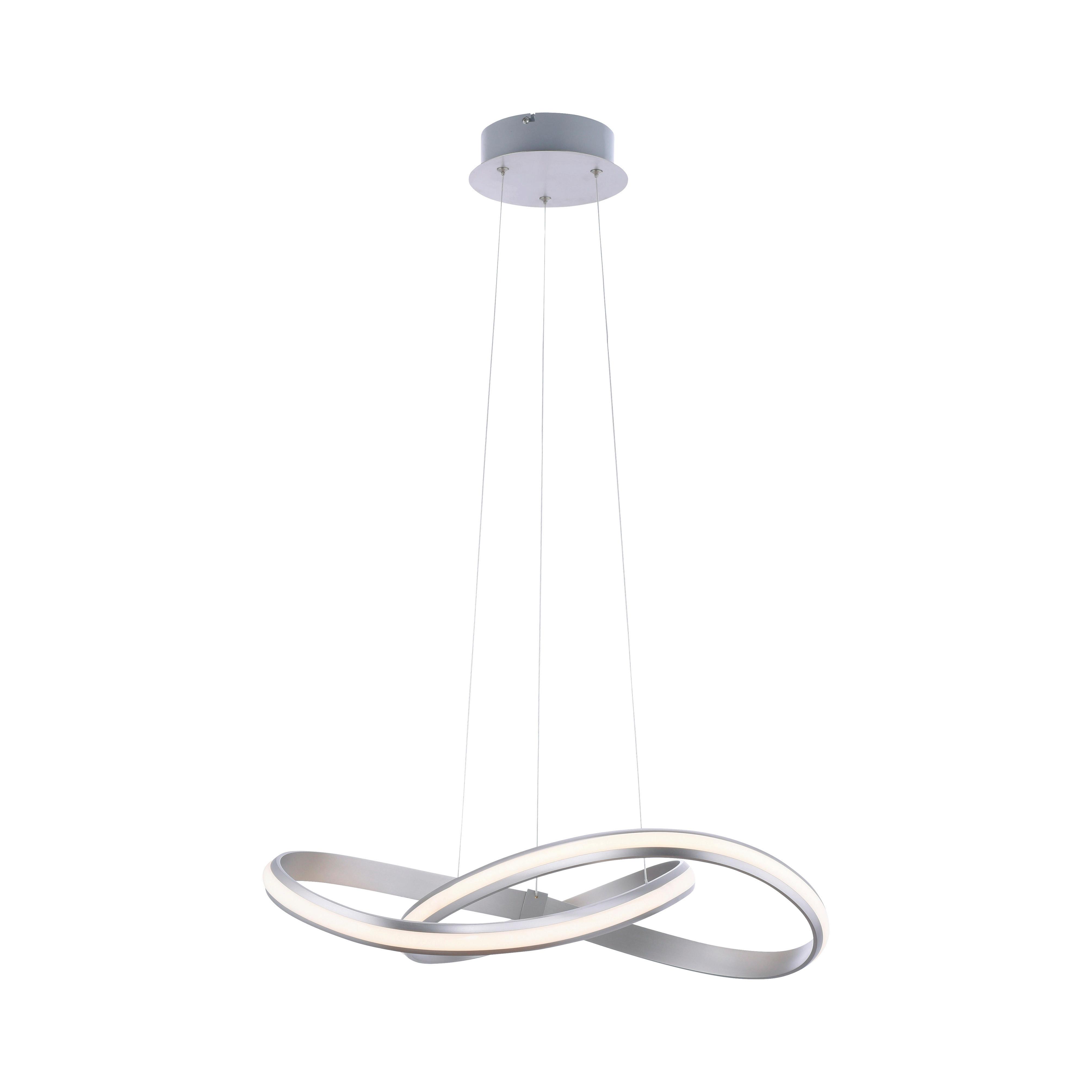 LED-Deckenleuchte Lolasmart Melinda max. 28 Watt - Silberfarben, MODERN, Kunststoff/Metall (57/57/120cm)