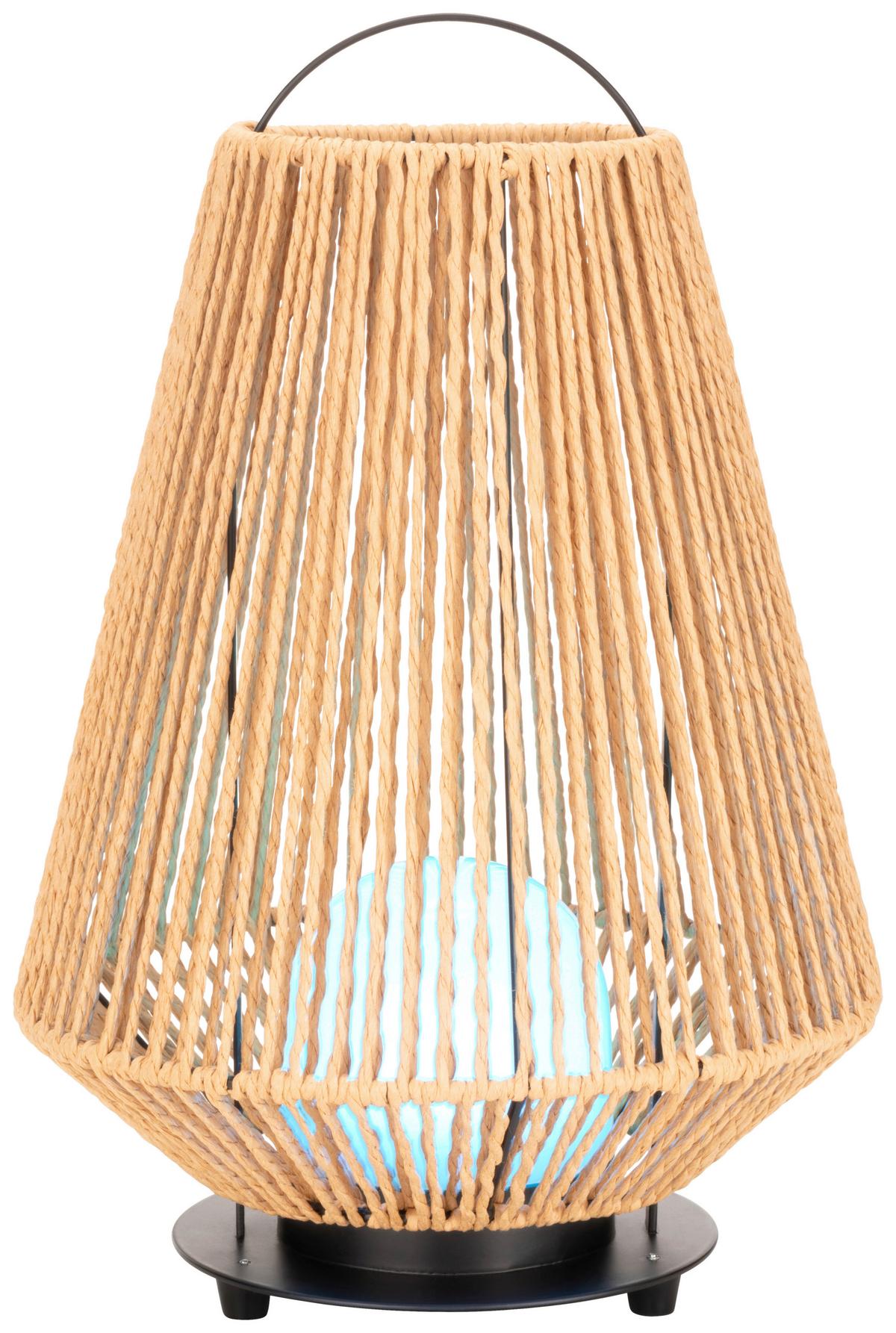 Zunanja Led-svetilka Newi - rjava, Moderno, kovina/naravni materiali (20/35cm) - Modern Living