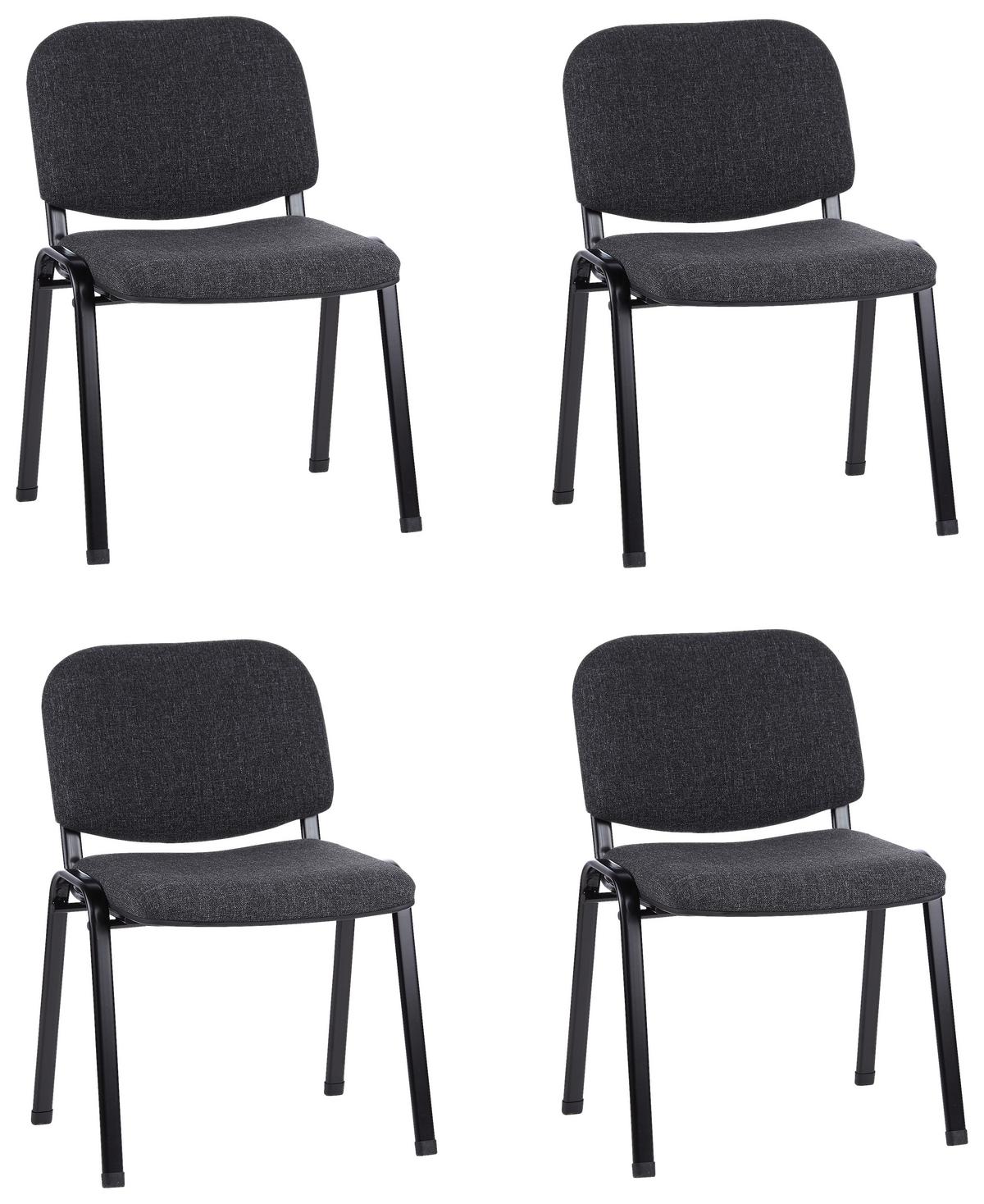 Set Konferenčnih Stolov Xt 600, Antracit, 4-Delni - črna/antracit, Basics, kovina/tekstil (58/84/48cm) - MID.YOU