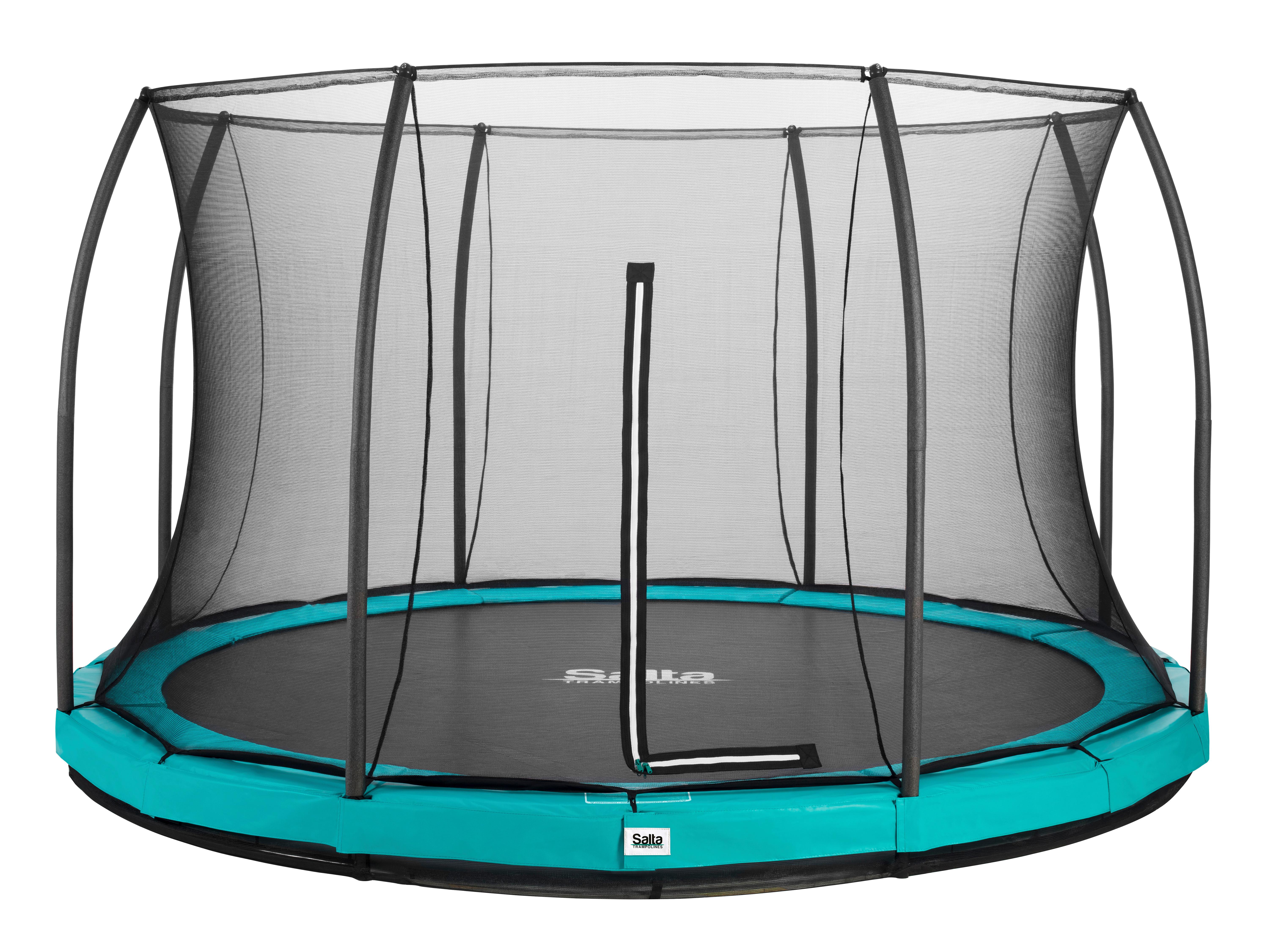 Boden-Trampolin Comfort Edition Ø ca. 427cm - Grün, Basics, Metall (427cm) - Salta