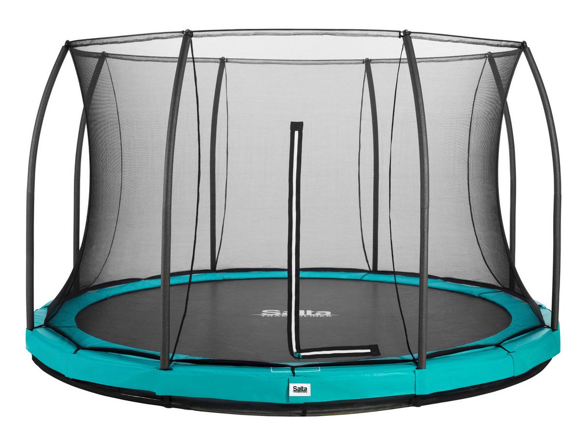 Boden-Trampolin Comfort Edition Ø ca. 427cm - Grün, Basics, Metall (427cm) - Salta