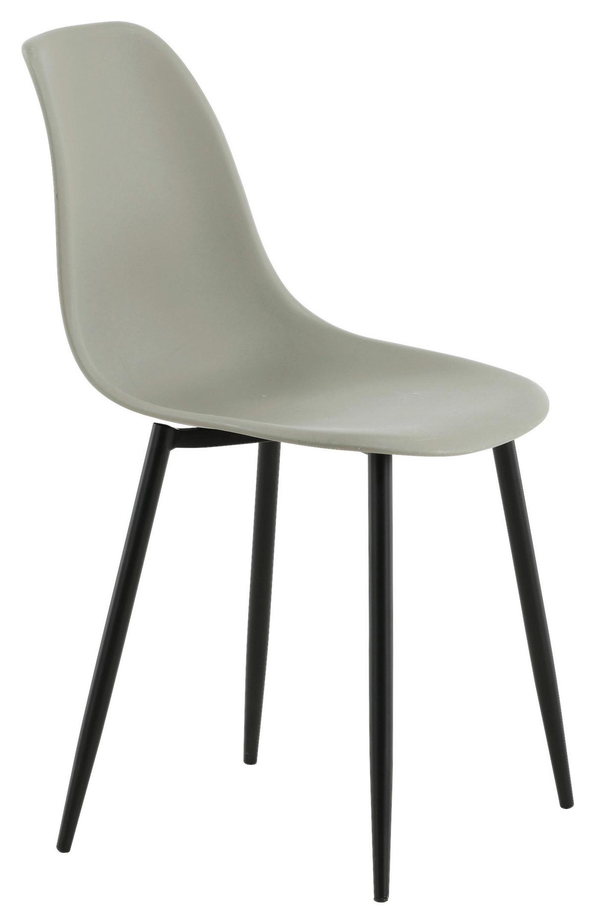 STUHL-SET POLAR - Schwarz/Grau, Design, Kunststoff/Metall (45,5/81/58cm) - Livetastic