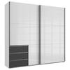 Schwebetürenschrank Level 36D ca. 250 cm Graphitfarben/Weiß - Chromfarben/Weiß Hochglanz, MODERN, Holzwerkstoff/Metall (250/236/65cm) - MID.YOU