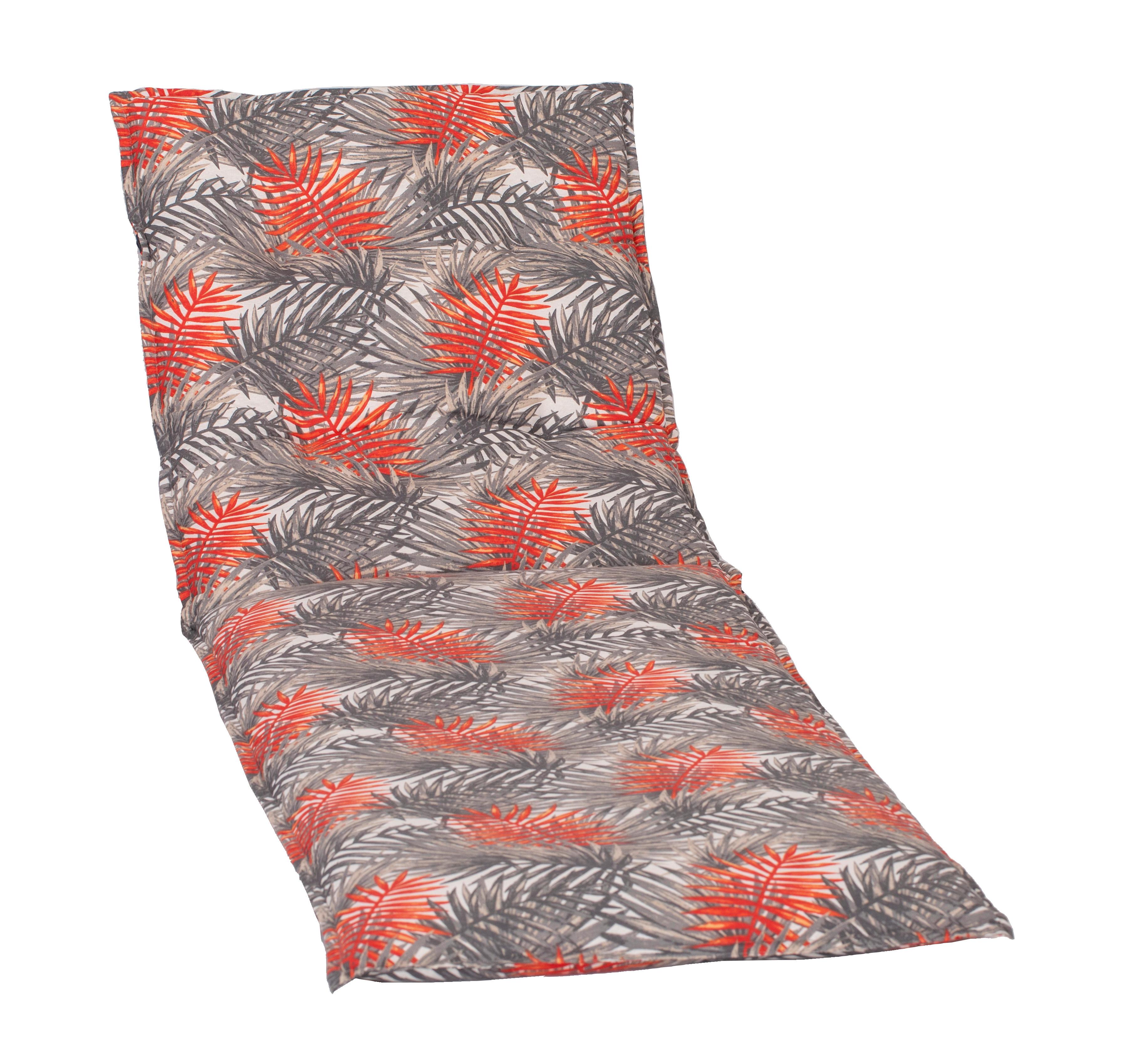 Liegenauflage Biel ca. 193x60 cm Grau/Rot - Grau, Basics, Textil (193/60/6cm) - Gardenson