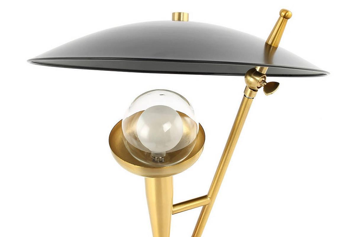 Tischleuchte Tischlampe Flyer 125 - Goldfarben/Schwarz, Trend, Metall (36/36/50cm) - Kayoom