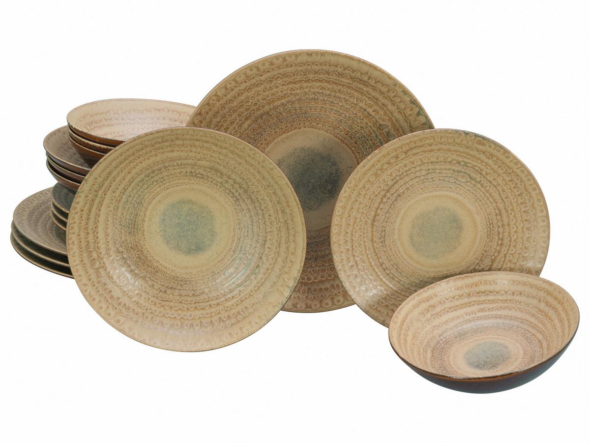 Jedilni Servis Neapel Sand, 16-Delni - rjava/peščene barve, Basics, keramika - Creatable