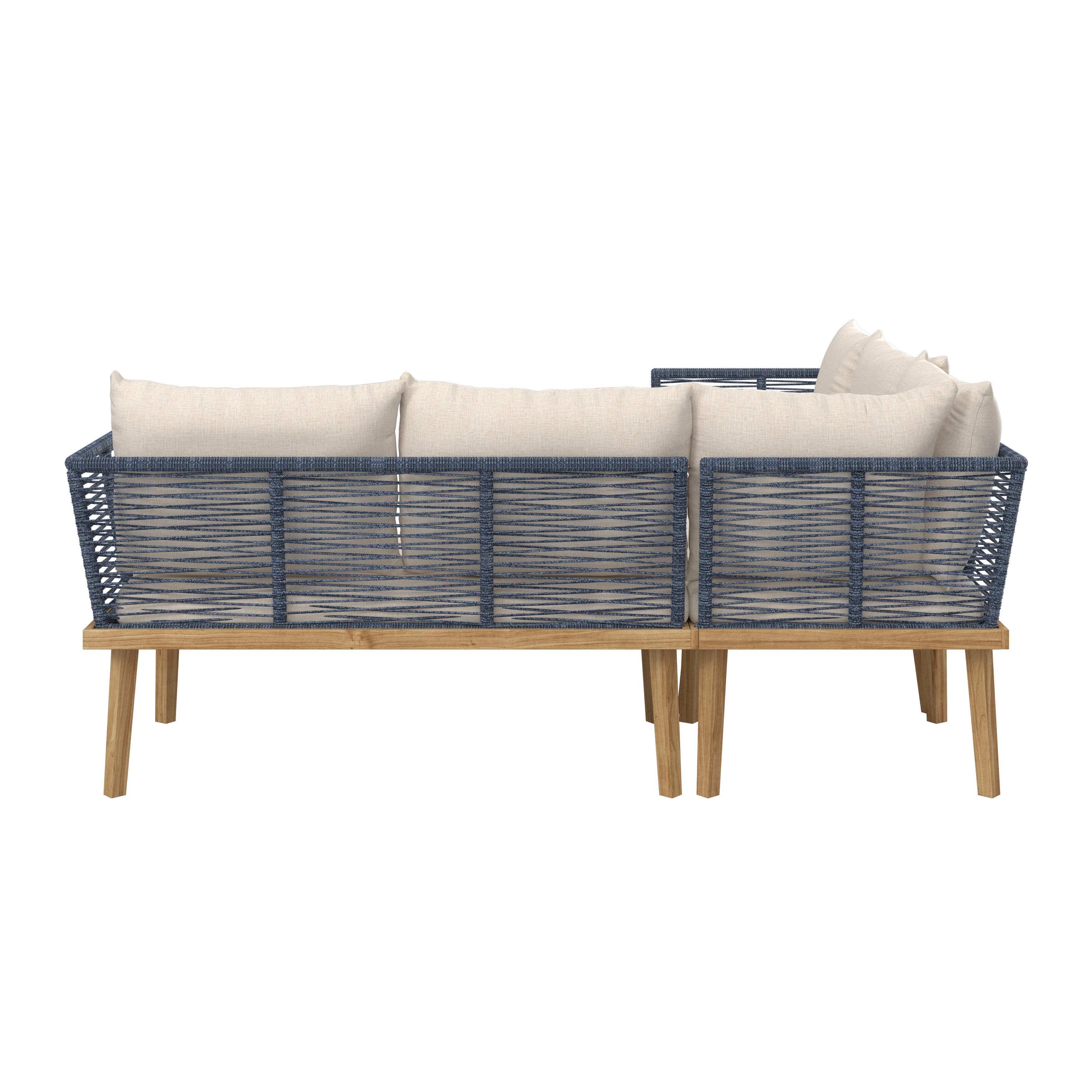 LOUNGESET JULINA - akaciefärgad/cremefärgad, Modern, metall/trä (205/76/72cm) - Bessagi Garden