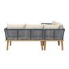 LOUNGESET JULINA - akaciefärgad/cremefärgad, Modern, metall/trä (205/76/72cm) - Bessagi Garden