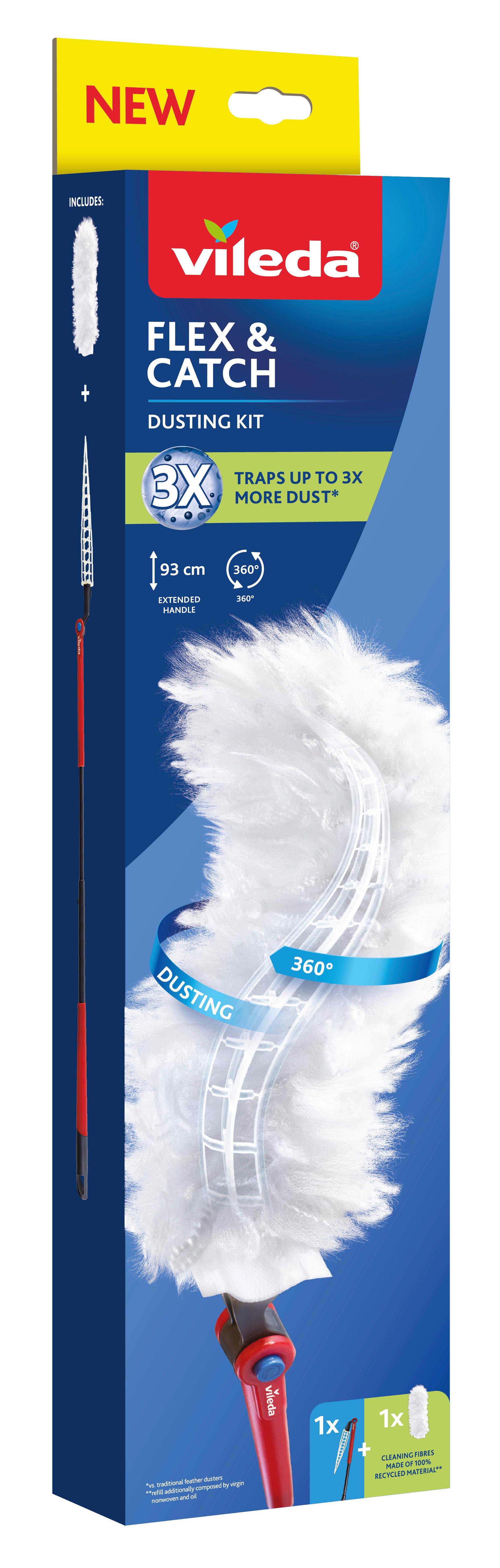 Staubwedel Vileda-Flex & Catch Weiß/Rot - Rot/Weiß, Basics, Naturmaterialien/Kunststoff (28/12/44cm) - Vileda