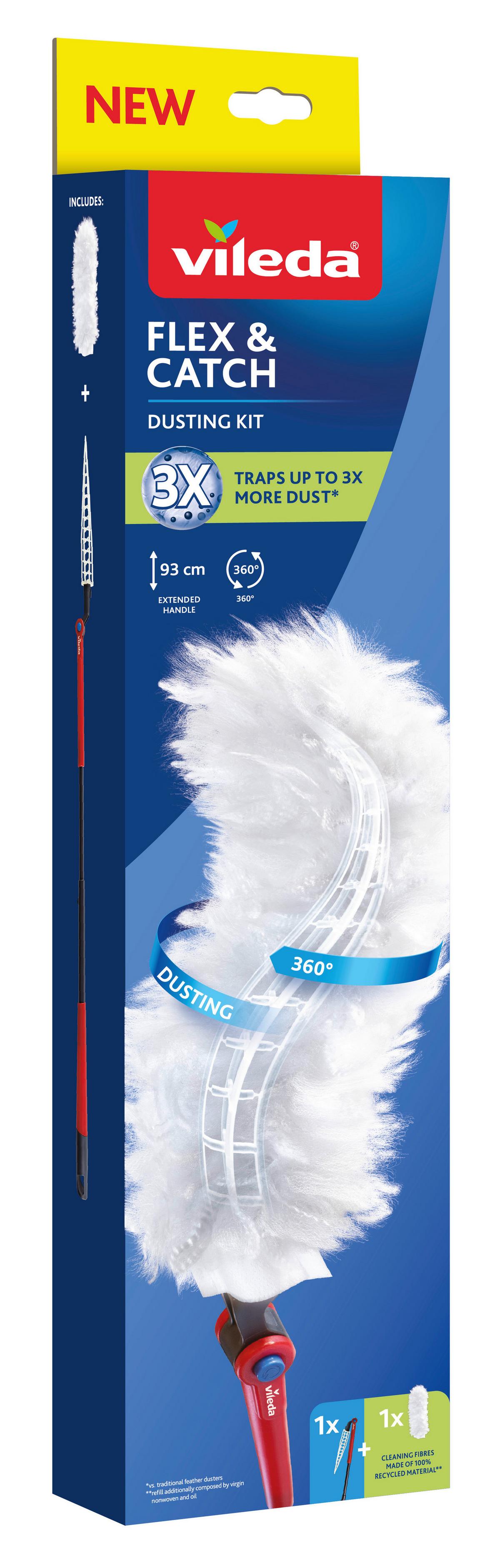 Staubwedel Vileda-Flex & Catch Weiß/Rot - Rot/Weiß, Basics, Naturmaterialien/Kunststoff (28/12/44cm) - Vileda