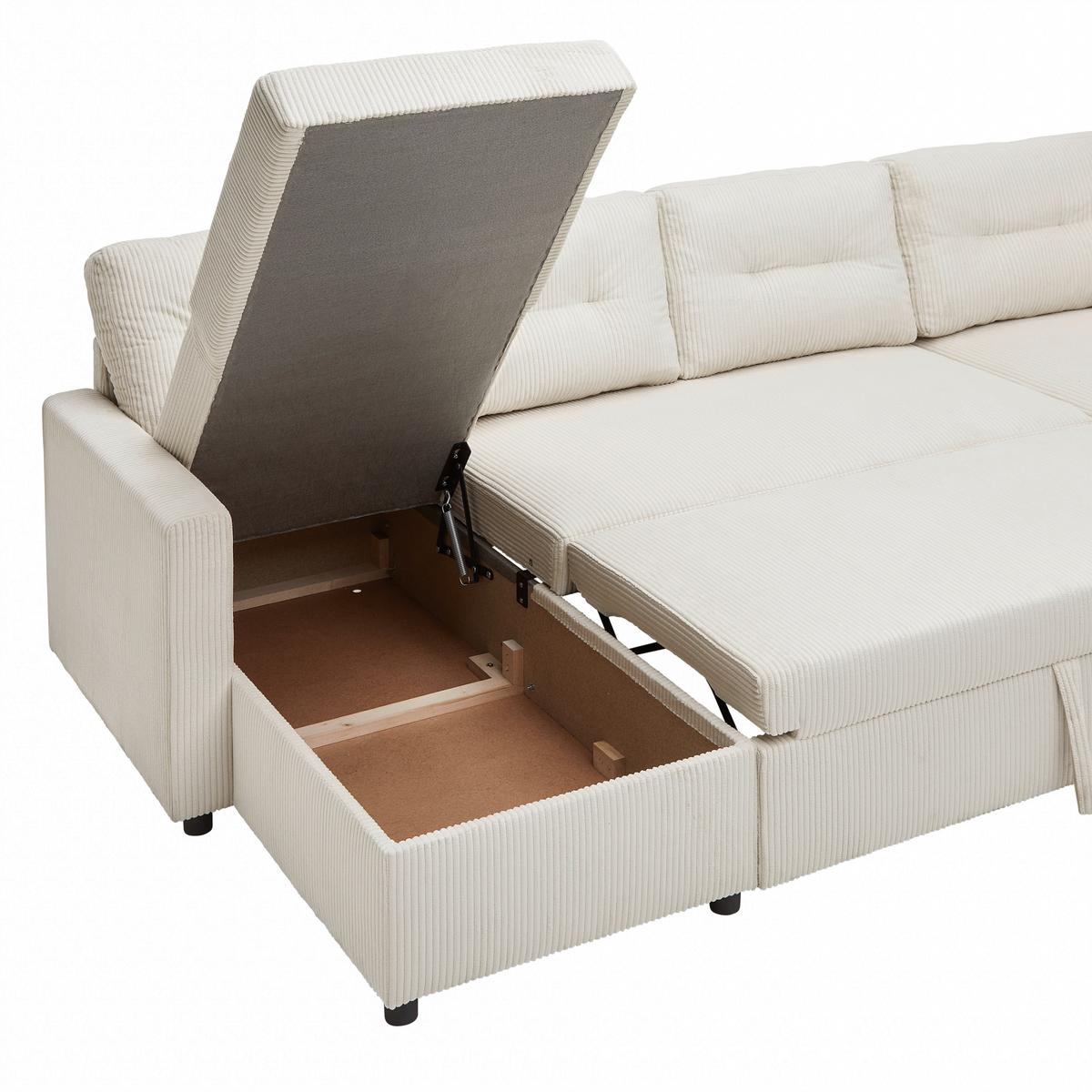Wohnlandschaft Martina Acv Rechts Pearl - Beige/Schwarz, MODERN, Holz/Holzwerkstoff (276/89/204cm) - Mömax
