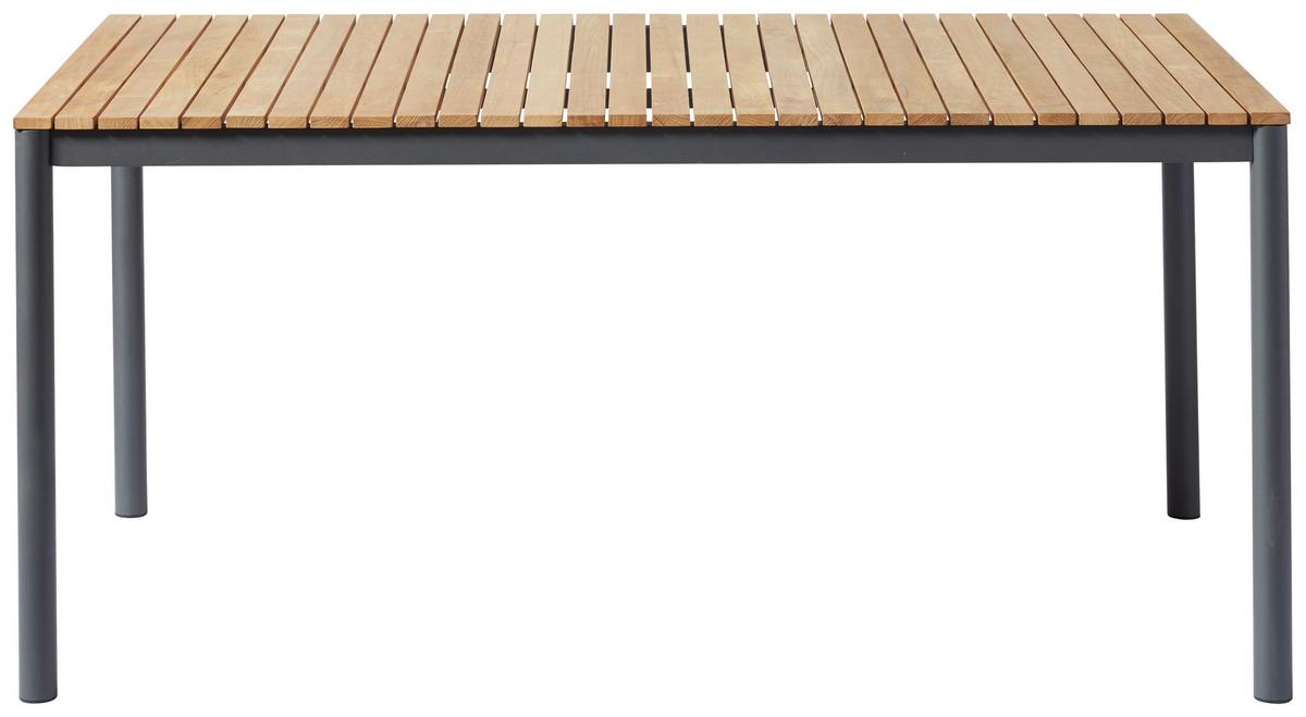 Gartentisch Mood Teakholz/Anthrazit - Anthrazit/Teakfarben, KONVENTIONELL, Holz/Metall (167,5/100/74cm) - Gardenson