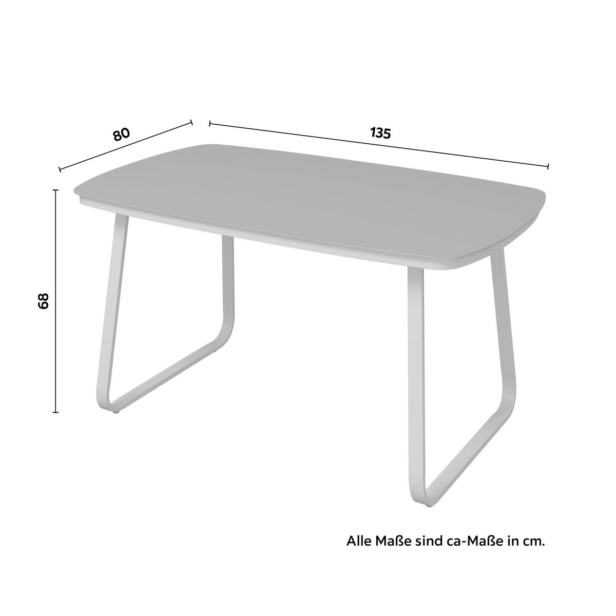 Loungegarnitur Sophia Hellgrau/Beige, 4-teilig - Beige/Creme, MODERN, Glas/Textil (195/73/72cm)