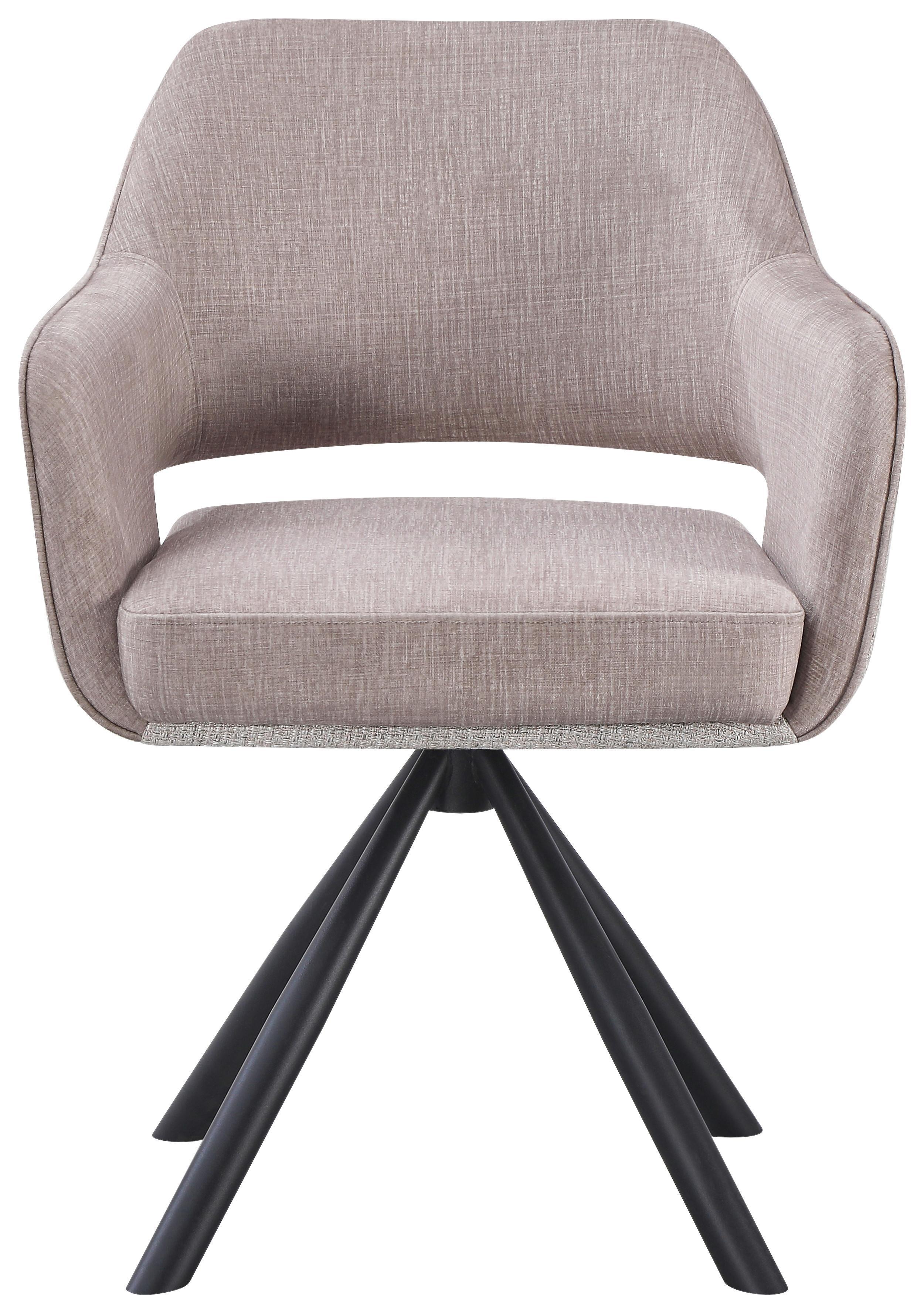 Armlehnstuhl Vanessa Beige - Beige/Schwarz, MODERN, Textil/Metall (61/84.5/60cm) - Mömax