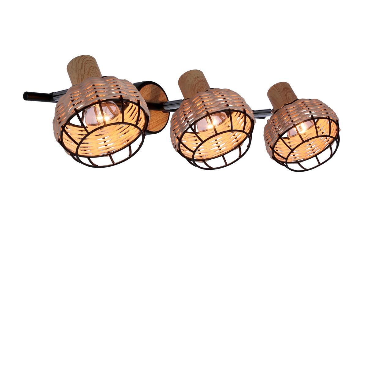 Reflektor Tajga - crna, Natur, drvo/metal (64/12/18cm)