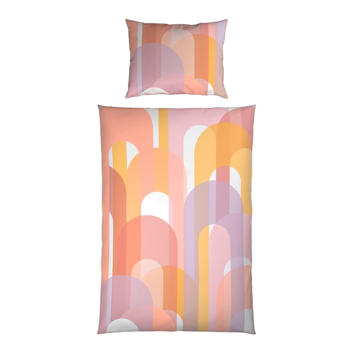 Lenjerie de pat Maiko, cca. 50x70/140x200 cm - roz/portocaliu, Lifestyle, textil (140/200cm) - Mömax