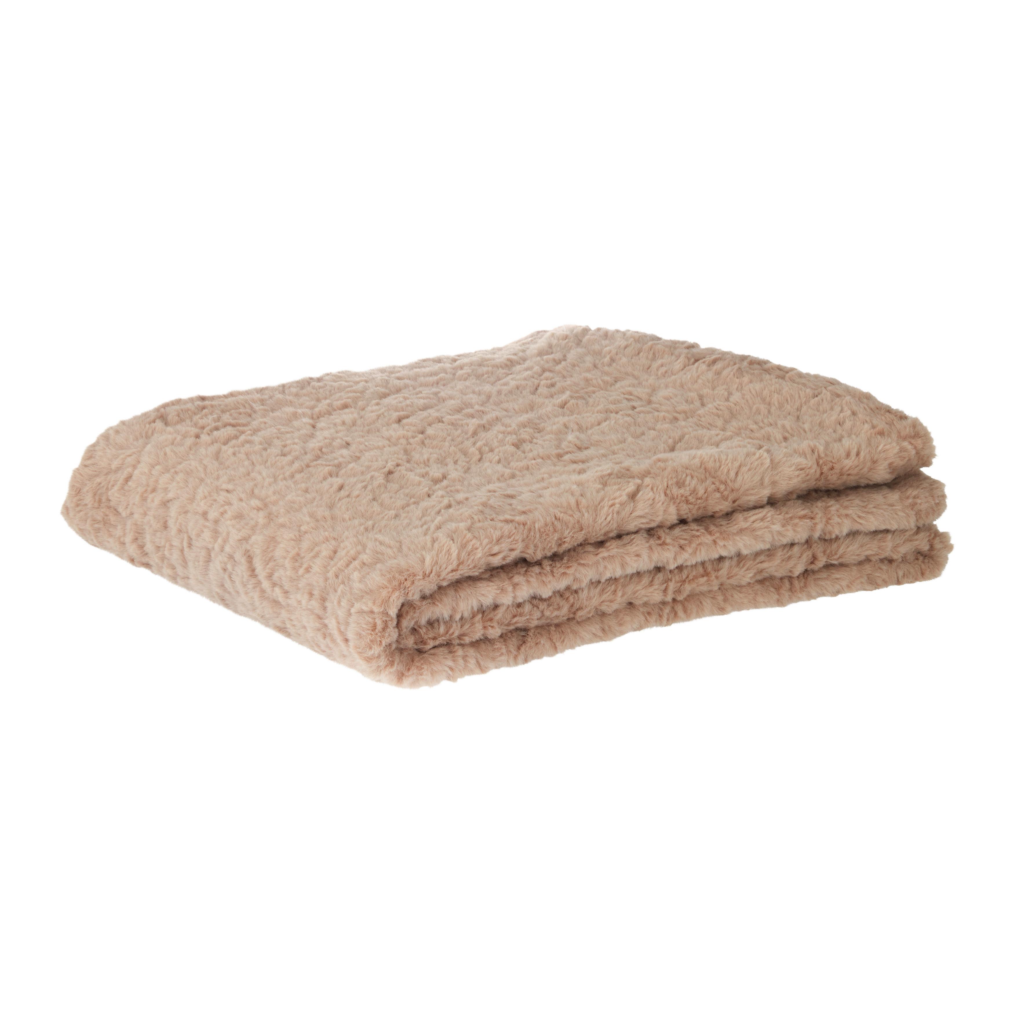 Felldecke Rabbit Brushed Hellbraun ca. 130x170cm - Hellbraun, Textil (130/170cm) - Modern Living