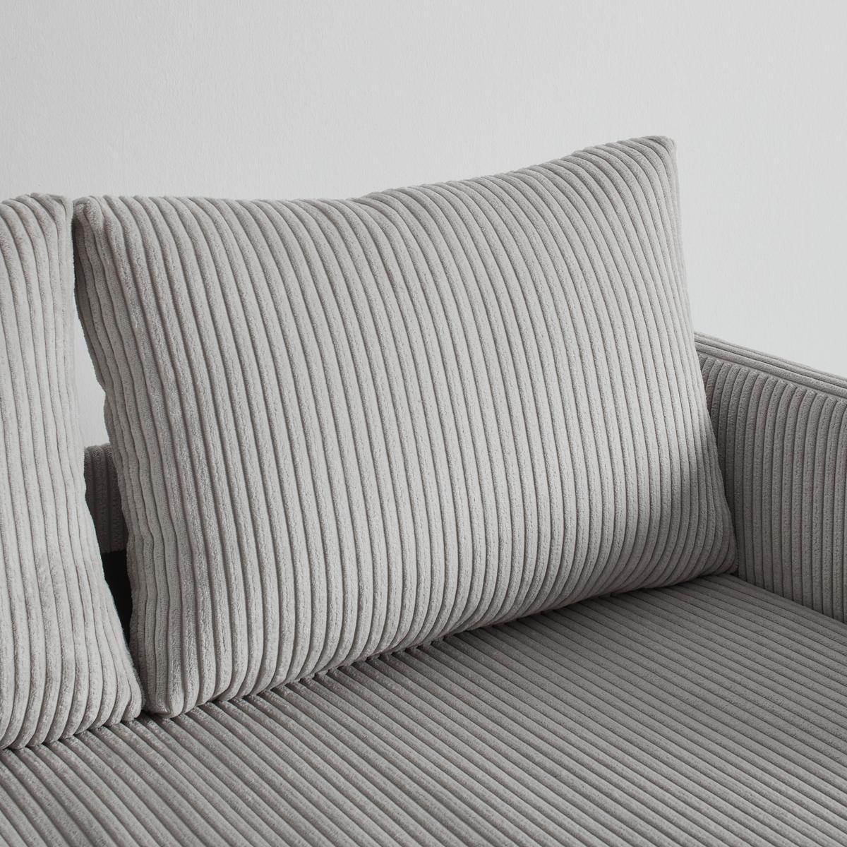 Jugend- und Kindersofa Cord Beige - Beige/Schwarz, Konventionell, Textil (111/70/69cm) - Mömax